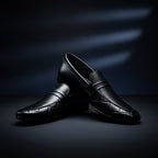 Men’s Black Premium Formal Leather Loafers | Soft Padding Hand-Made Article | All Day Comfort