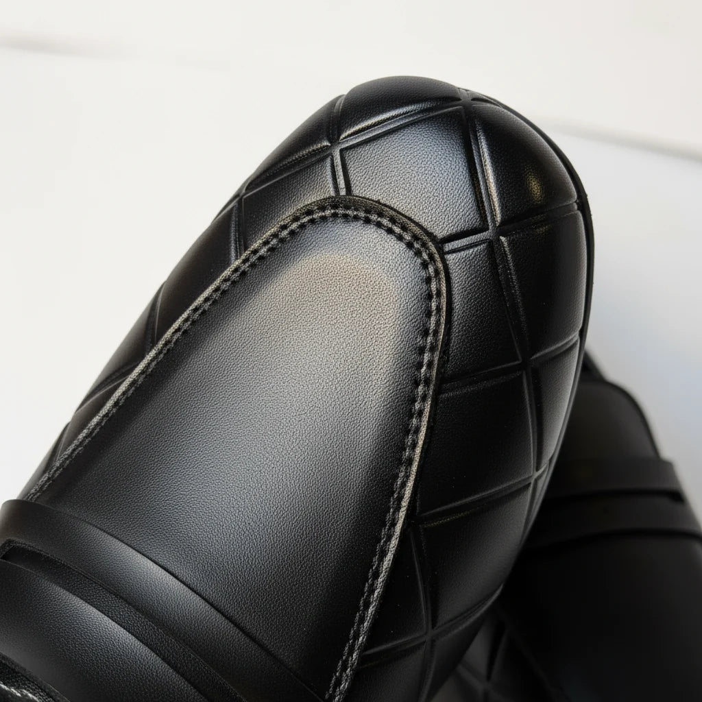 Men’s Black Premium Formal Leather Loafers | Soft Padding Hand-Made Article | All Day Comfort